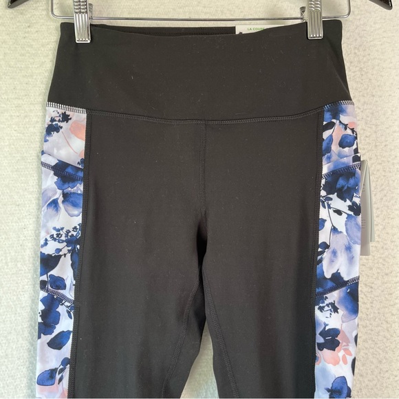 Gaiam The OM Fit Cropped Leggings women’s S in tap shoe black meadow print new - Picture 3 of 16